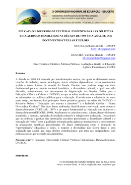 educação e diversidade cultural evidenciadas nas políticas