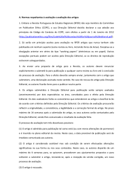 A. Normas respeitantes &agrave; aceita&ccedil;&atilde;o e avalia&ccedil;&atilde;o dos artigos