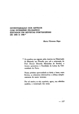 INVENTARIAÇÃO DOS ARTIGOS COM INTERESSE FILOSÓFICO