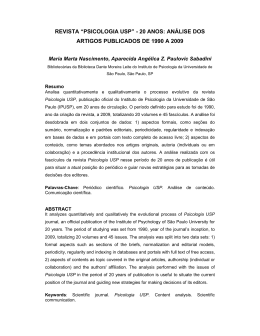 revista &ldquo;psicologia usp&rdquo; - 20 anos: an&aacute;lise dos artigos publicados de