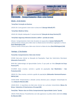 PROGRAMA &ndash; Comportamento e Bem-estar Animal