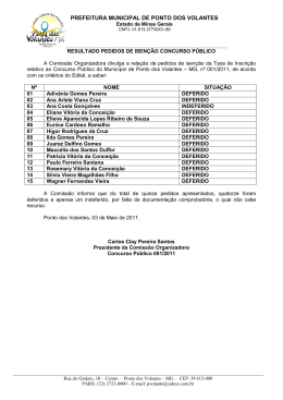 PREFEITURA MUNICIPAL DE PONTO DOS VOLANTES