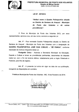 PREFEITURA MUNICIPAL DE PONTO DOS VOLANTES Estado de