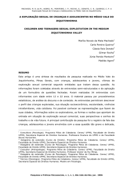 a explora&ccedil;&atilde;o sexual de crian&ccedil;as e adolescentes no m&eacute;dio