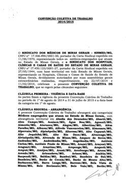 CCT 2014/2015 - Sindicato dos M&eacute;dicos de Minas Gerais