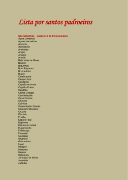 Santos Padroeiros dos munic&iacute;pios mineiros / Lista