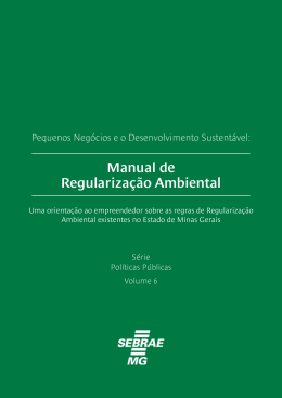 Manual de Regularização Ambiental MG_SEBRAE