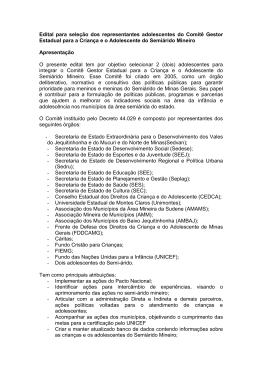 Edital para sele&ccedil;&atilde;o dos representantes adolescentes do