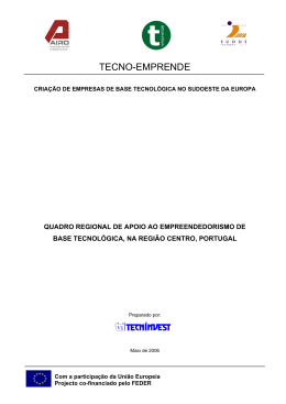 Quadro Regional de Apoio ao Empreendedorismo de Base