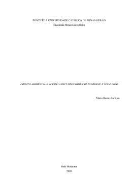Direito Ambiental e Acesso a Recursos H&iacute;dricos no Brasil e no Mundo