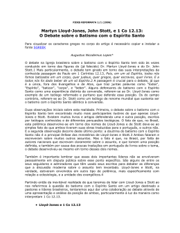 Martyn Lloyd-Jones, John Stott, e 1 Co 12