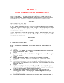Lei 6066/ 99 C&oacute;digo de Sa&uacute;de do Estado do Esp&iacute;rito Santo - CRF