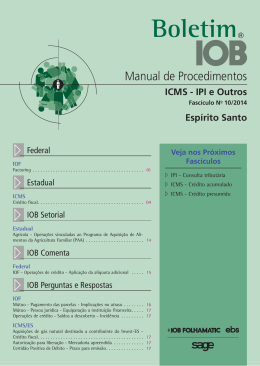 IOB - ICMS/IPI - Esp&iacute;rito Santo - n&ordm; 10/2014