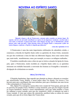 NOVENA AO ESP&Iacute;RITO SANTO
