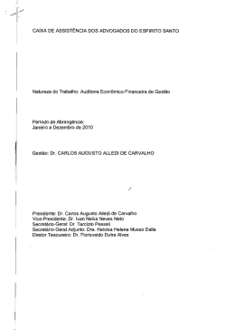 CAIXA DE ASSIST&Ecirc;NCIA DOS ADVOGADOS DO ESPIRITO SANTO
