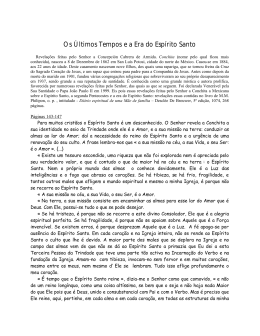 Os Últimos Tempos e a Era do Espírito Santo