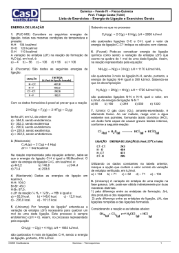 Lista Termo 3 - Energia de Ligação e Exercícios Gerais