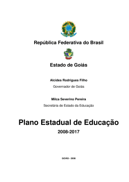 Plano Estadual de Educação - Goiás