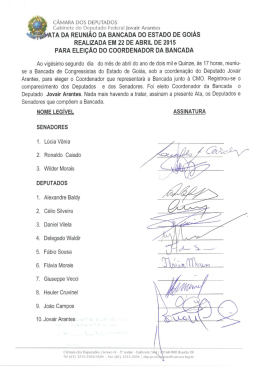 TA DA REUNIÃO DA BANCADA DO ESTADO DE GOIAS