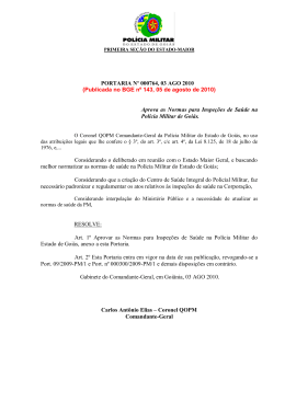 ESTADO DE GOI&Aacute;S - Hospital do Policial Militar