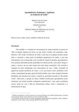 Agroind&uacute;stria, Popula&ccedil;&atilde;o e Ambiente no - Abep