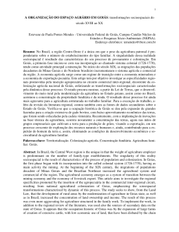 A ORGANIZA&Ccedil;&Atilde;O DO ESPA&Ccedil;O AGR&Aacute;RIO EM GOI&Aacute;S