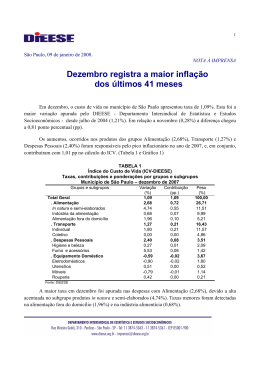 Dezembro registra a maior infla&ccedil;&atilde;o dos &uacute;ltimos 41 meses