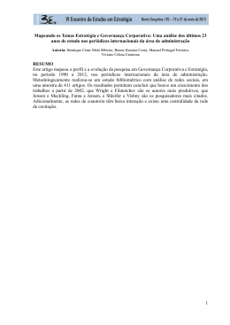 1 Mapeando os Temas Estrat&eacute;gia e Governan&ccedil;a Corporativa