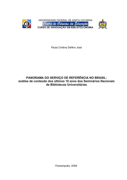 PANORAMA DO SERVIÇO DE REFERÊNCIA NO BRASIL: análise