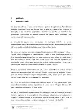 9 Mobilidade 9.1 Mobilidade na AML Ao longo dos &uacute;ltimos 15 anos