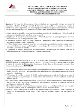 Questão 1: Ao longo dos últimos anos, o Governo