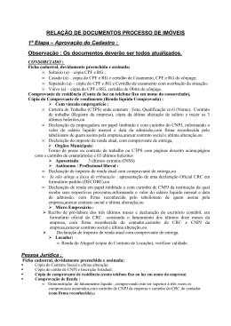 (Documentos necess&aacute;rios para aprova&ccedil;&atilde;o de im&oacute;veis)