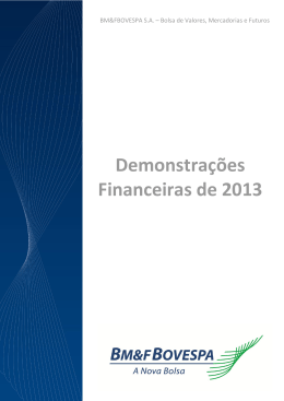 Demonstrações Financeiras de 2013 - BM&FBOVESPA