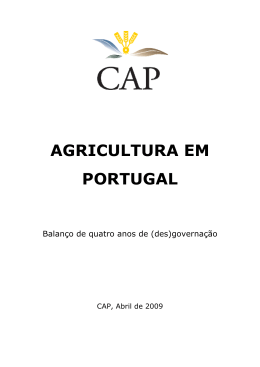 Agricultura em Portugal - Balanço dos últimos quatro anos