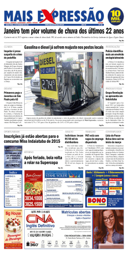 Janeiro tem pior volume de chuva dos &uacute;ltimos 22 anos