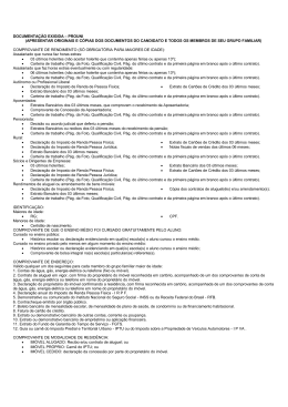 DOCUMENTA&Ccedil;&Atilde;O EXIGIDA - PROUNI