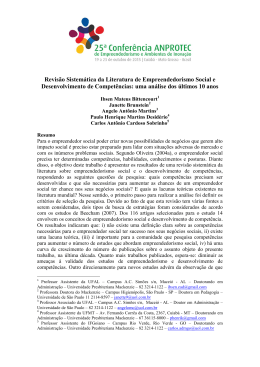 Revis&atilde;o Sistem&aacute;tica da Literatura de Empreendedorismo