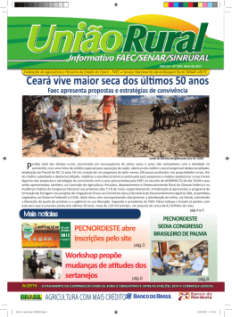 Ceará vive maior seca dos últimos 50 anos Faec apresenta