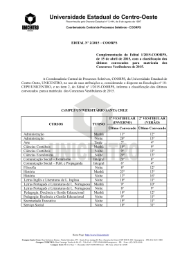 Edital n&ordm; 02/2015&ndash;COORPS
