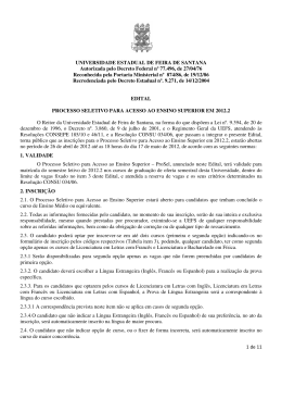 1 de 11 UNIVERSIDADE ESTADUAL DE FEIRA DE