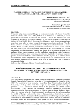FLORES DO SERT&Atilde;O: PERFILANDO PROFESSORAS