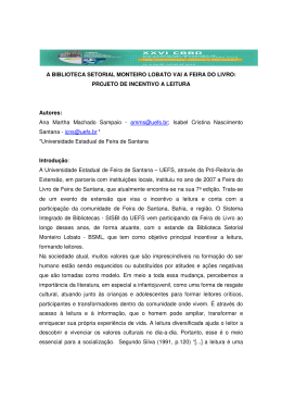 A BIBLIOTECA SETORIAL MONTEIRO LOBATO VAI A FEIRA DO