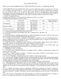 faculdade são luís edital de 14 de setembro de 2007