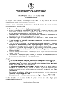 Orientação para Etapa RECURSO - UERJ