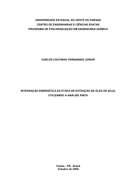 Integra&ccedil;&atilde;o energ&eacute;tica da etapa de extra&ccedil;&atilde;o de &oacute;leo de soja