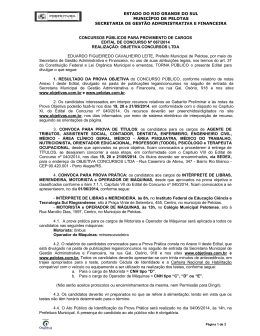 Edital 067 2014 Notas da Prova Objetiva e Convocacao para etapa 2