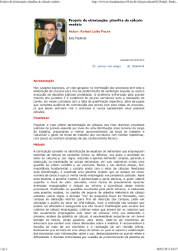 Projeto de otimiza&ccedil;&atilde;o: planilha de c&aacute;lculo modelo