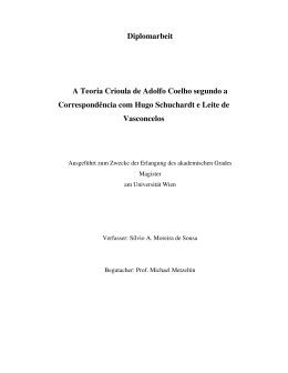 Diplomarbeit A Teoria Crioula de Adolfo Coelho segundo
