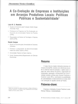 A Co-Evolu&ccedil;&atilde;o de Empresas e Institui&ccedil;&otilde;es em Arranjos Produtivos