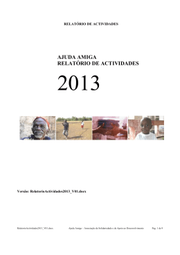 AJUDA AMIGA RELAT&Oacute;RIO DE ACTIVIDADES